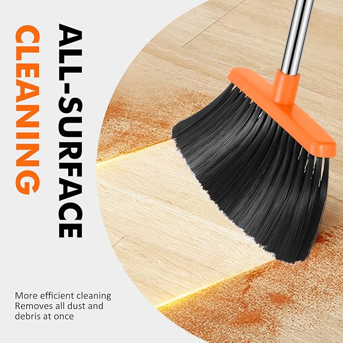 NACENA Heavy Duty Broom, 55 Inch Long Handle Outdoor Large Angle Brooms - Image 6