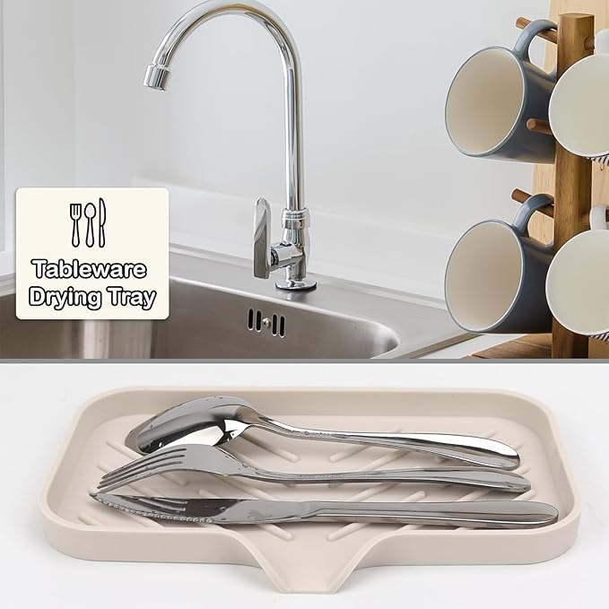 YASMEN Silicone Bathroom Soap Dishes, Sink Sponge Holder - Image 4