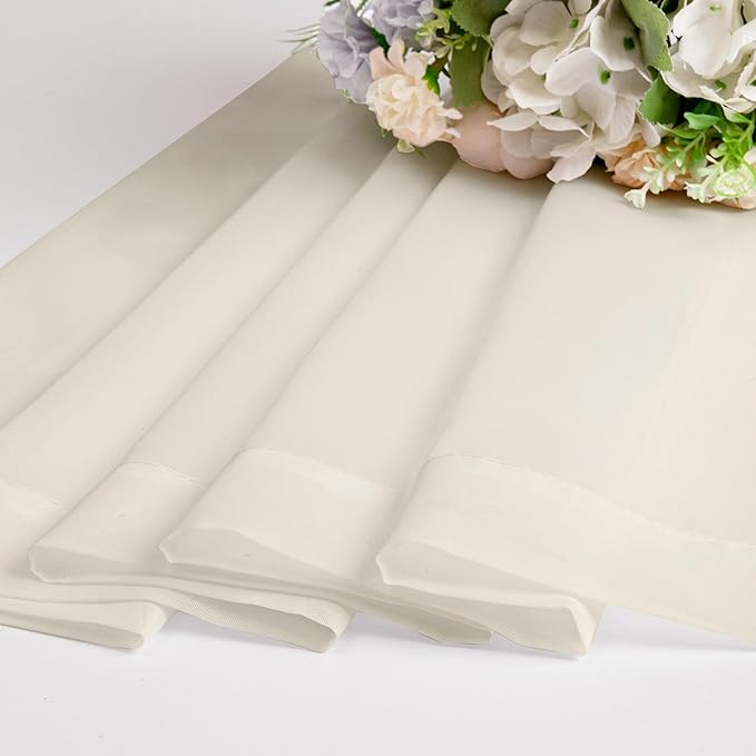 Chyhomenyc Cream Sheer Curtains 84 Inches Long 2 Panels Set- Light Filtering - Image 3