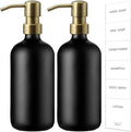 GMISUN Gold Soap Dispenser, 2 Pack Matte Black Glass Bathroom Hand Soap by GMISUN
