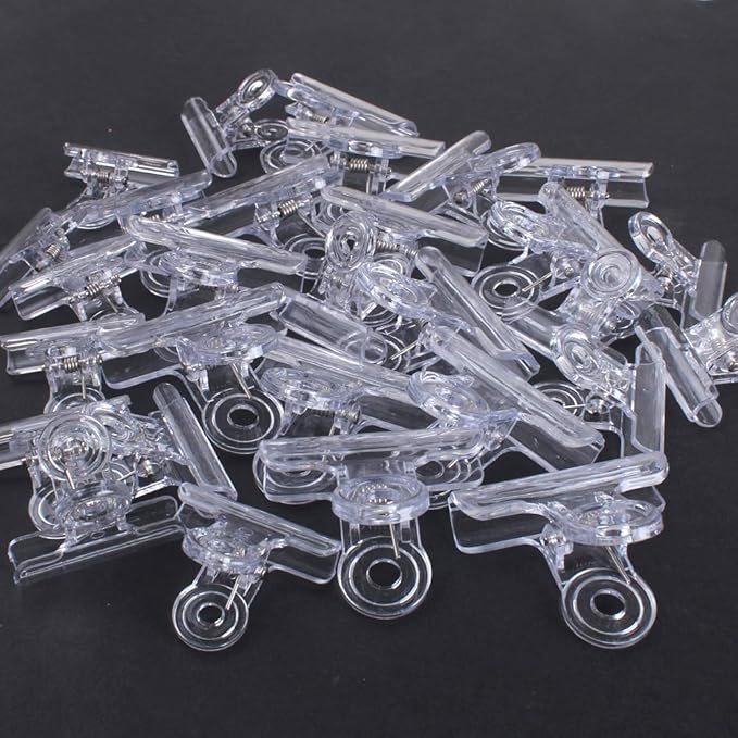 30 Pack Plastic Clear Clips Clamps, 1-1/2 Inch and 2 Inch Sizes - Image 7