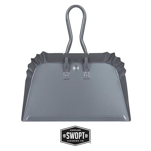 SWOPT Angled Broom Head + Push Broom Head + 17” Steel Dustpan – Multi-Surface - Image 4