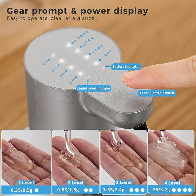 Automatic Liquid Soap Dispenser, 17oz/500ml Touchless Rechargeable - Image 4
