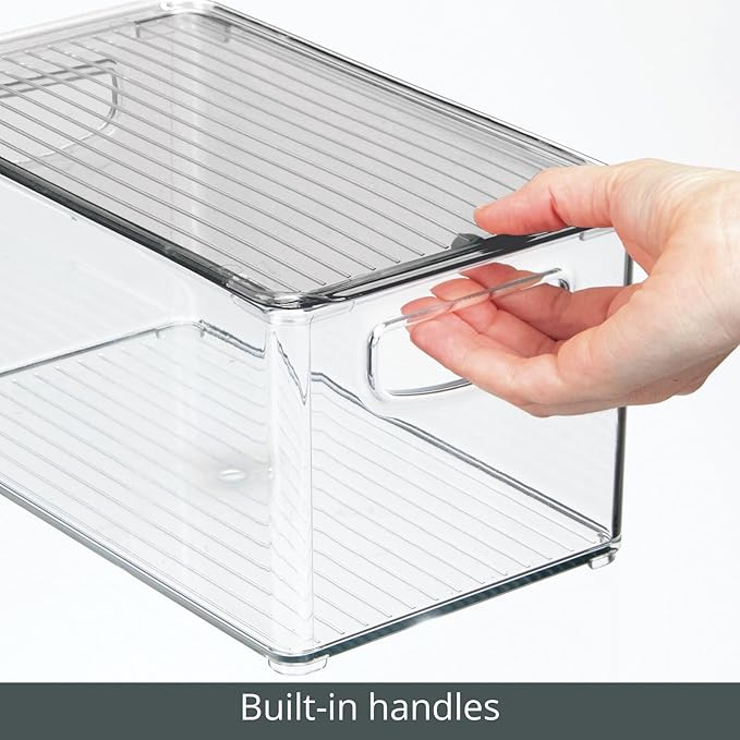 mDesign Plastic Deep Storage Bin Box Container - Image 8