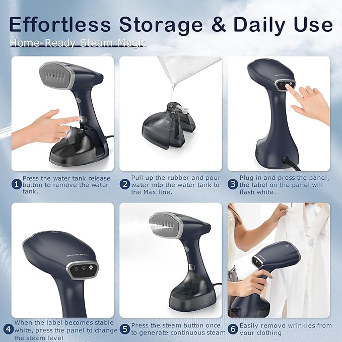 BEAUTURAL Handheld Garment Steamer - Image 4