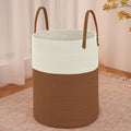 Large Woven Laundry Basket Hamper, 80L Cotton Rope Storage Bin by JMvicyroam