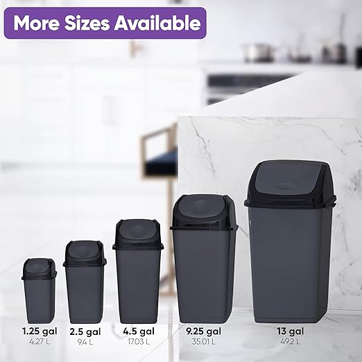 Superio Kitchen Trash Can with Swing Top Lid 9 Gallon Slim Waste Bin 37 Qt - Image 7