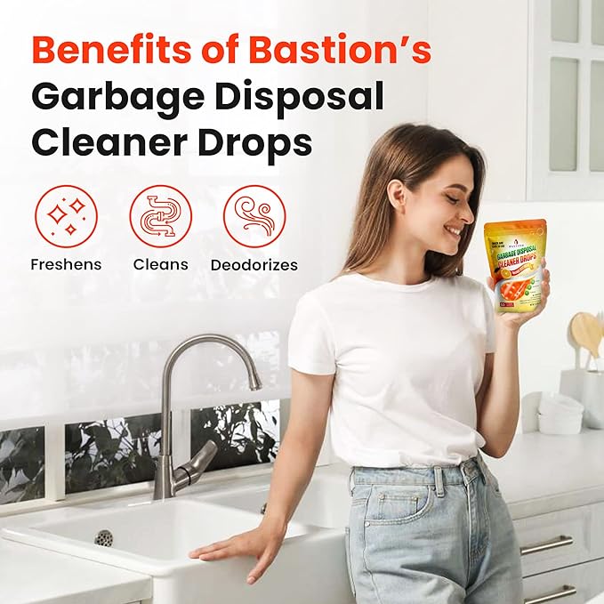 Bastion Garbage Disposal Cleaner and Deodorizer Drops-] Orange Zest Scented - Image 7