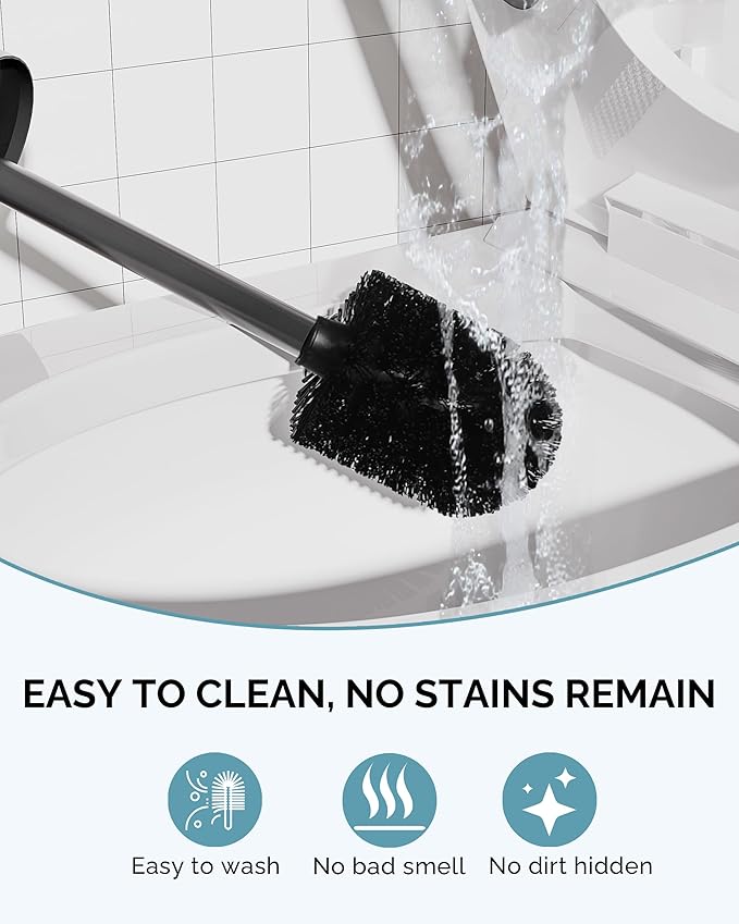 Toilet Brush and Holder Set, 2 Pack Stainless Steel Toilet Bowl Brush - Image 5