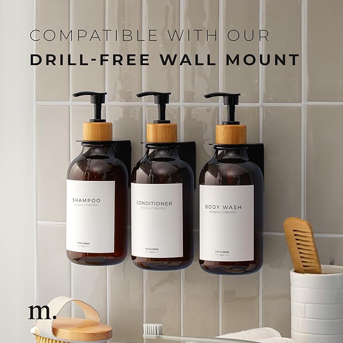 MaisoNovo Refillable Shampoo and Conditioner Bottles | 16.9 fl oz Set of 3 - Image 7