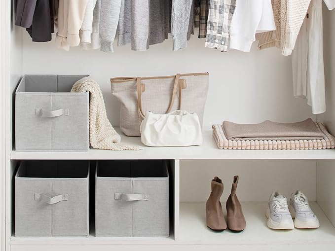 StorageWorks Storage Baskets for Shelves, Foldable Fabric Closet Storage Bins - Image 3