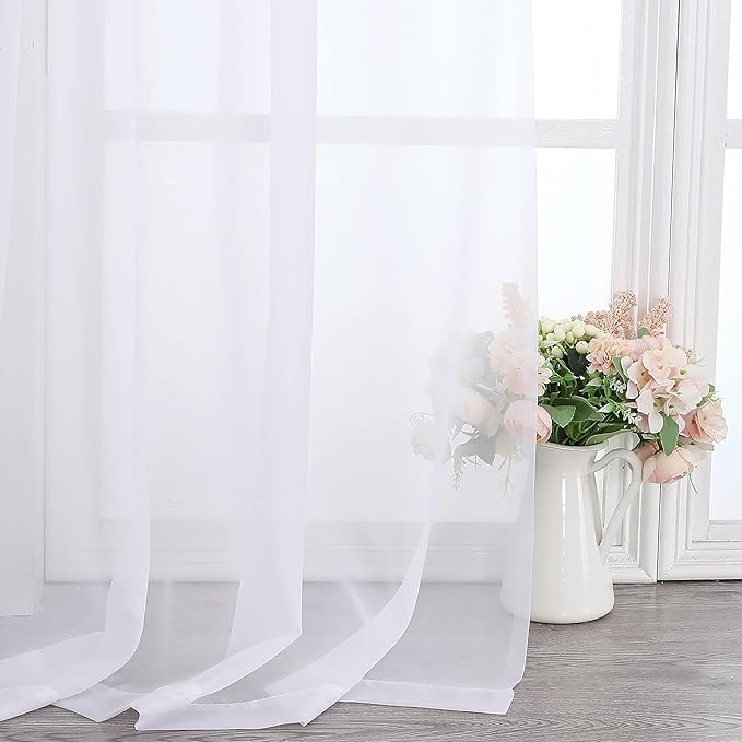 Chyhomenyc White Sheer Scarf Valances - Image 3