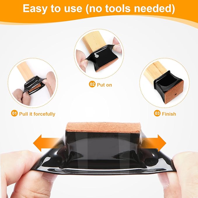 CHUNZEXI 32 Pack Square Chair Leg Floor Protectors - Image 5