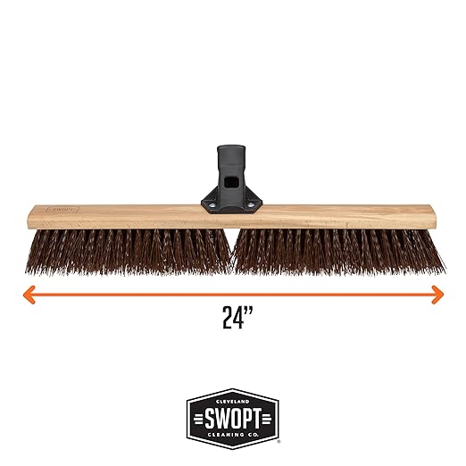 SWOPT 24” Premium Rough Surface Push Broom Head — Outdoor Push Broom - Image 6