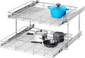 2 Tier Individual Pull Out Cabinet Organizer 30" W x 21½" D, Heavy Duty Cabinet by Unknown