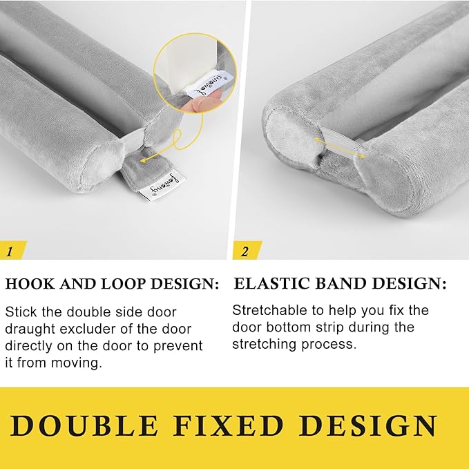 fowong Door Draft Stopper Double Side Adjustable Seal Bottom of Doors 30" to - Image 3