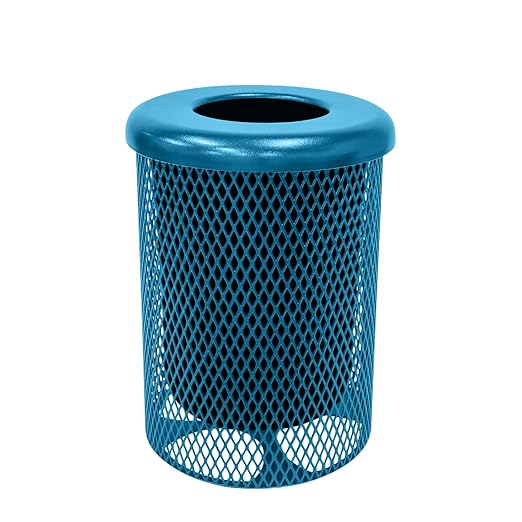 COATEDOUTDOORFURNITURE RFT-LBL Heavy Duty 32 Gallon Round Trash Receptacle by CoatedOutdoorFurniture