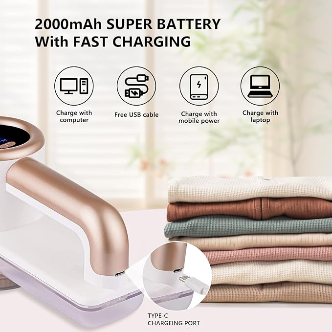 iRUNTEK Rechargeable Fabric Shaver, Electric Commercial Lint Remover - Image 5