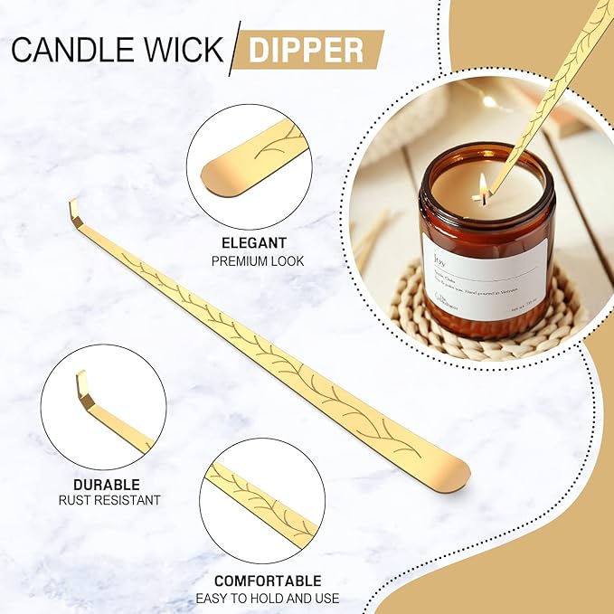 5 in 1 Candle Accessory Set, Candle Wick Trimmer Cutter, Candle Wick Dipper - Image 5