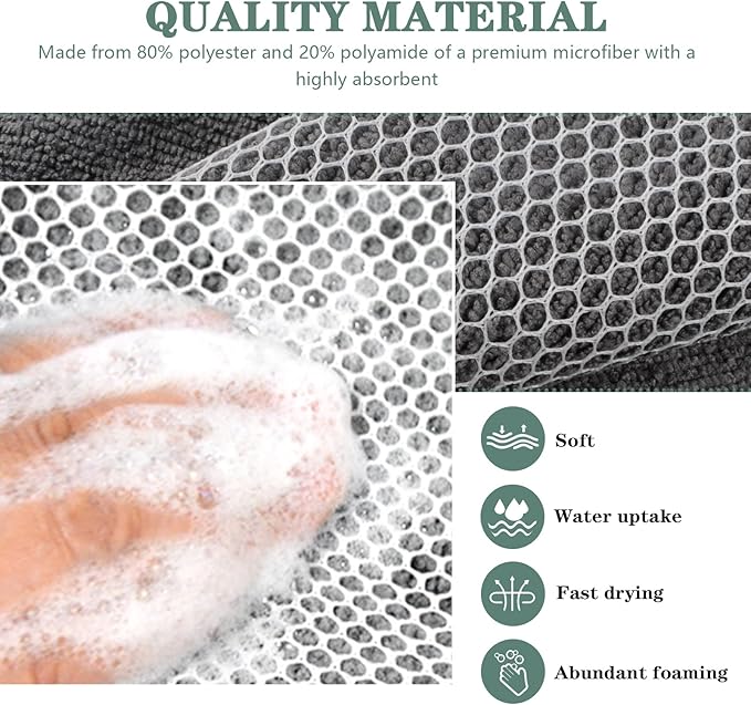 SINLAND Microfiber Dish Cloth for Washing Dishes Dish Washing Rags Best Kitchen - Image 3