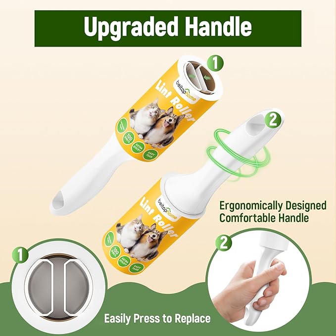 Extra Sticky Lint Roller for Pet Hair – 500 Sheets, Reinforced 2 Handles - Image 3