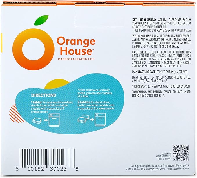 Orange House Plant Based Dishwasher Tabs 56 Count | 100% Food Grade Orange Oil - Image 9