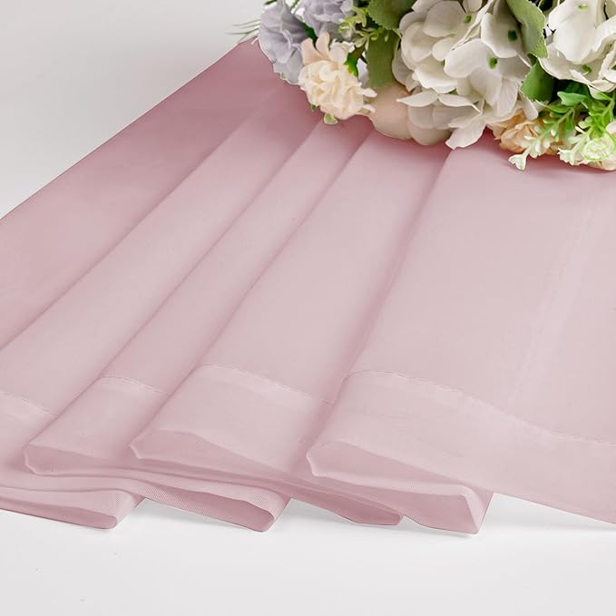 Chyhomenyc Blush Pink Sheer Curtains 84 Inches Long 2 Panels Set - Image 8