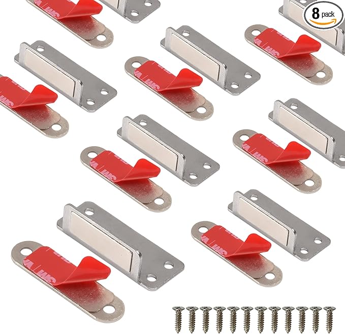 Mousike Double Magnetic Door Catch，60lb Stainless Steel Cabinet Door Magnets by Mousike