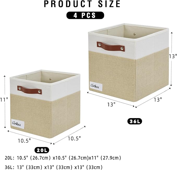 Collapsible Fabric Storage Cube Bins - Image 2