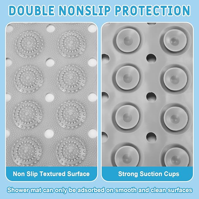 Dunzy 12 Pcs Non Slip Bath Mats 27.6x14.2 Inches TPE Bathtub Mats - Image 4