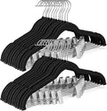 HOUSE DAY Black Velvet Skirt Hangers 48 Pack, Pant Hanger by HOUSEDAY