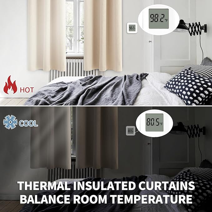 BGment Champagne Blackout Curtains 45 Inches Long - Image 3