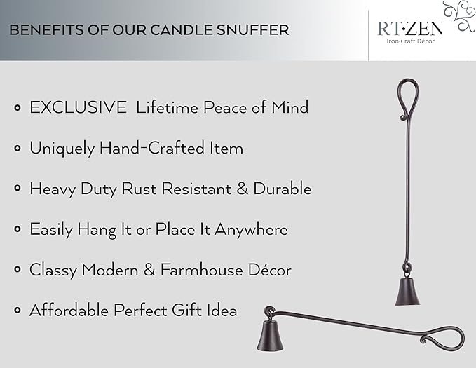 RTZEN Rustic Bell Candle Snuffer - Image 2