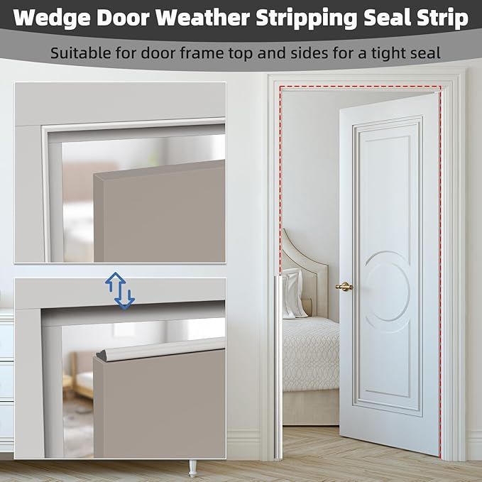 3Pcs×196" Wedge Weather Stripping Door Seal Strip - Image 6