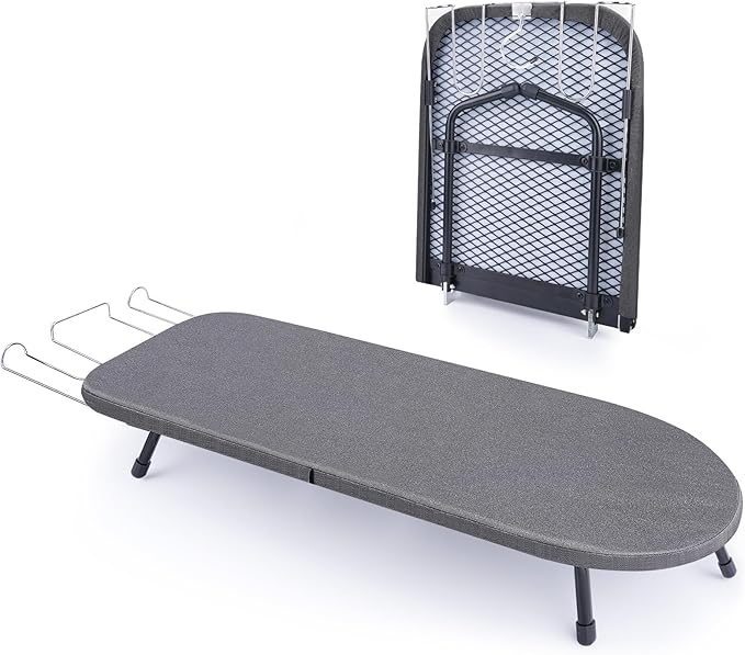 Tabletop Ironing Board with Iron Rest, Metal Mesh Panel Mini Ironing Board with by Vrietina