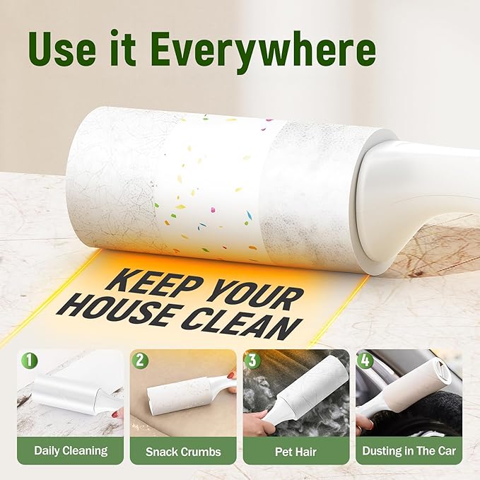 Extra Sticky Lint Roller for Pet Hair – 500 Sheets, Reinforced 2 Handles - Image 5