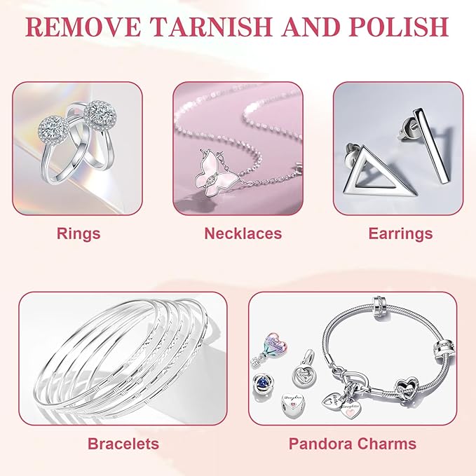 28 Pcs Jewelry Polishing Cloth for Sterling Silver Jewelry, Includes 40 Pcs - Image 4