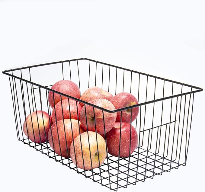 16inch Freezer Wire Storage Organizer Baskets, Household Refrigerator Bin - Image 5