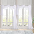 Chyhomenyc Extra Long White Sheer Curtains 144 inch 2 Panels, Translucent by Chyhomenyc