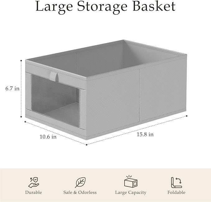Criusia 8 Pack Linen Closet Organizers and Storage, Large Linen Closet Baskets - Image 3