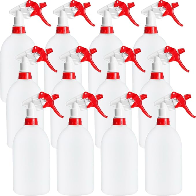 Eccliy 12 Pcs 16 Oz Plastic Spray Bottle, Adjustable Empty Reusable Sprayer by Eccliy