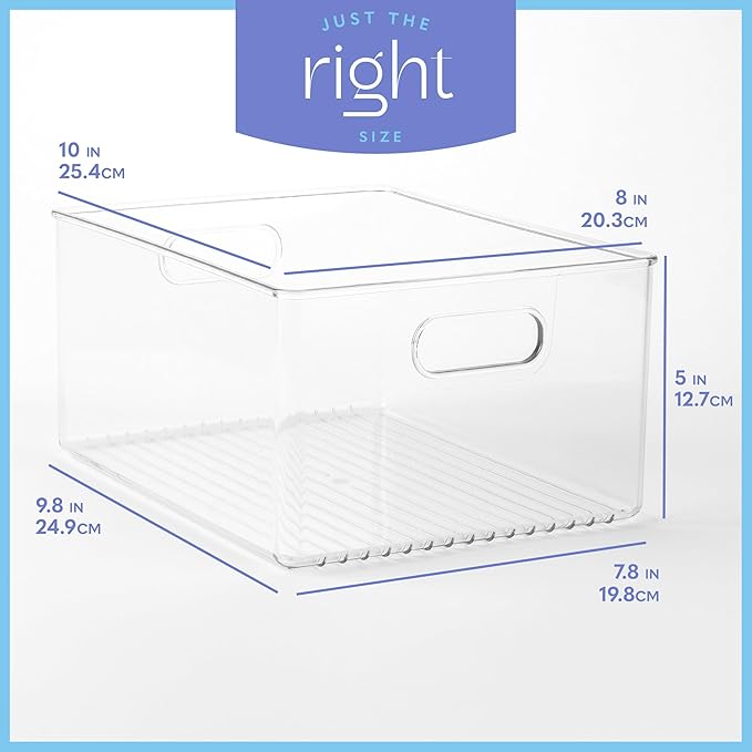 Plastic Food Storage 4 Pack Clear Container Bin - Image 3