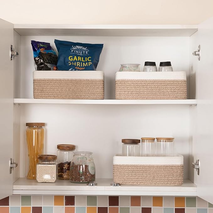 3 Pack Small Storage Baskets for Organizing, Cute Woven Decorative Gift Baskets - Image 5
