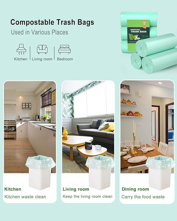 4-6 Gallon Small Trash Bags Compostable Trash Bags, AYOTEE 60 Count Ultra - Image 9
