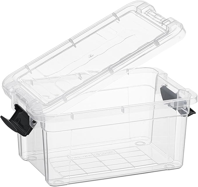 Superio Storage Bins with Lids- 4 Pack, 1.85 Qt Clear Boxes - Image 5