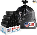 Heavy Duty Trash Bags 55-60 Gallon, Commercial, Construction & Outdoor Use | by IUI