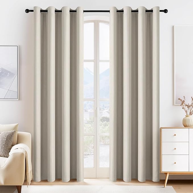 PONY DANCE Cream Blackout Curtains by PONYDANCE