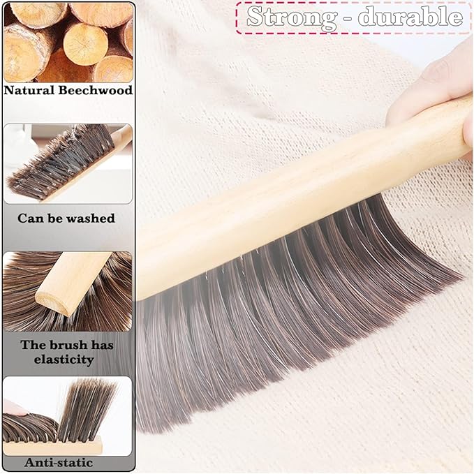 5pcsHand Broom Beech Wood Brush, Dust Brush, Duster - Image 7