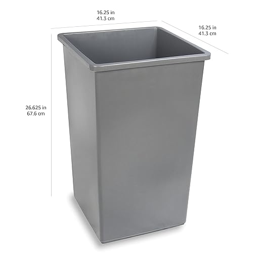 Amazon Basics Square Waste Container Open Top Wastebasket, Plastic Bins - Image 3