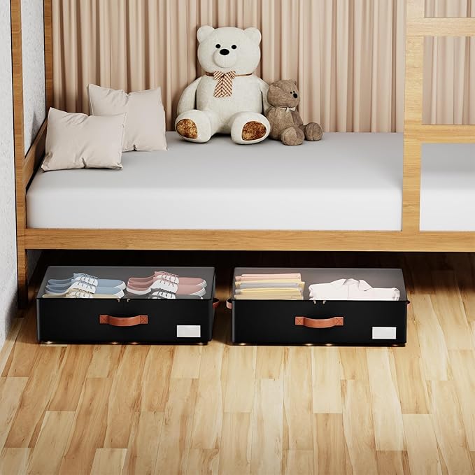 Underbed Storage With Wheels, Large Capacity 7.5 inches Height Storage Bins - Image 6